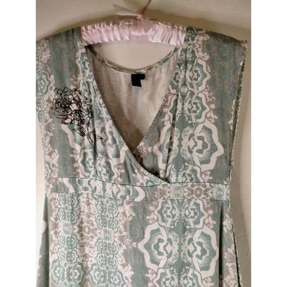 VALYA DRESS M SIDE ZIP CROSS FRONT GREEN RAYON V NECK - Picture 4 of 9